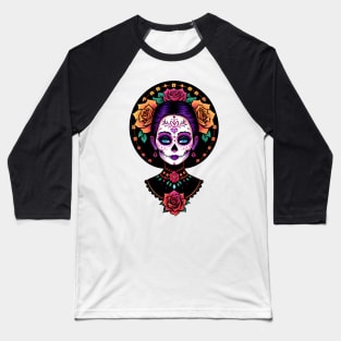 Floral Day of the Dead Girl Baseball T-Shirt